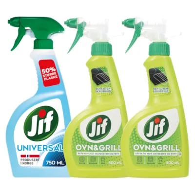 Kit med 1 universalspray og 2 ovn og grillspray