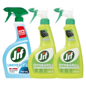 Kit med 1 universalspray og 2 ovn og grillspray