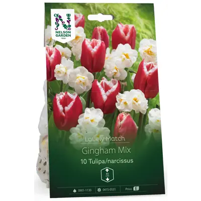 Høstløk tulipan bukettnarsiss Gingham Mix