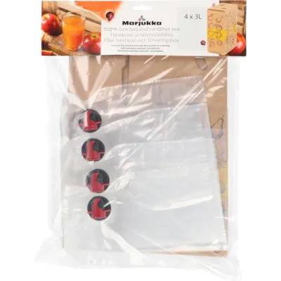 Bag in box pose med kran og kartongboks 4 stk 3 L