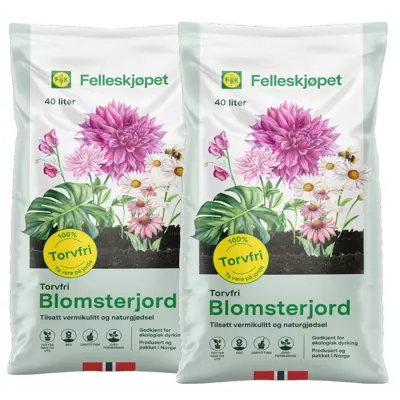 Torvfri blomsterjord 40 L-2 pk