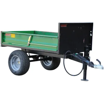 Tilhenger med tipp enakslet