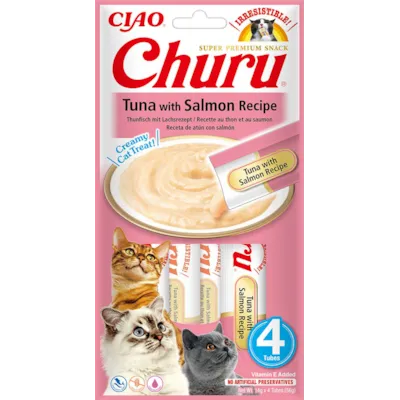 Kattesnacks puré tunfisk og laks 4x14 g