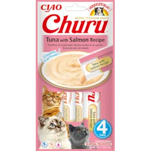Kattesnacks puré tunfisk og laks 4x14 g