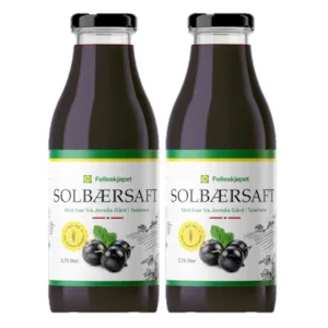 Solbærsaft 0,75 L 2 stk