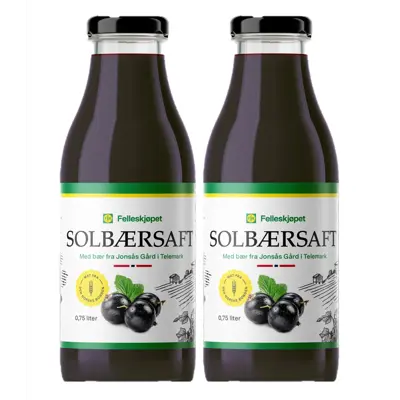 Solbærsaft 0,75 L 2 stk