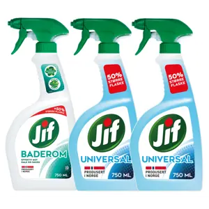 Kit med 1 baderomspray og 2 universalspray