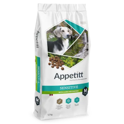 Hundefôr Sensitive Lamb & Chicken Medium Breed 12 kg