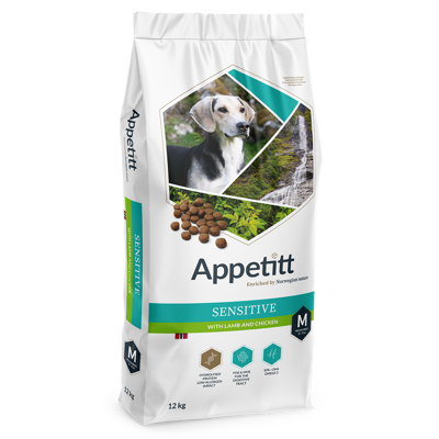 Hundefôr Sensitive Lamb & Chicken Medium Breed 12 kg
