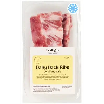 Fryst Baby Back Ribs Frilandsgris 500 g