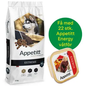 Jaktkampanje Appetitt Extreme 12 kg + 22 stk Energy våtfôr