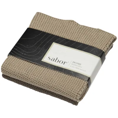 Kjøkkenkluter 2-pk beige, brun