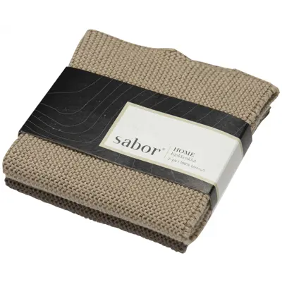 Kjøkkenkluter 2-pk beige, brun
