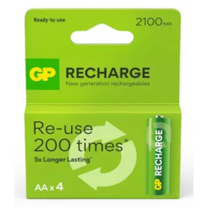 Oppladbare AA-batteri 2100mAh 4 pk