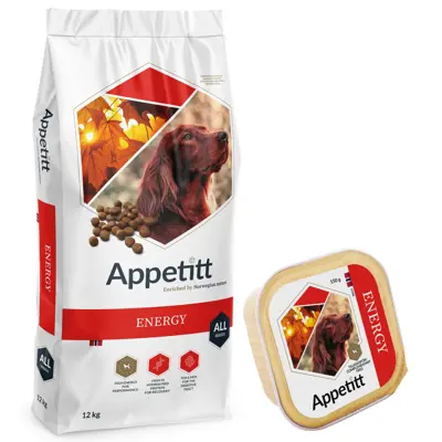 Jaktkampanje Appetitt Energy 12 kg + 22 stk Energy våtfôr, bilde 2