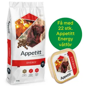 Jaktkampanje Appetitt Energy 12 kg + 22 stk Energy våtfôr