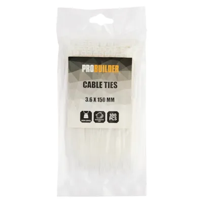 Kabelstrips 3,6 x 150 mm 100 stk. hvit, bilde 2