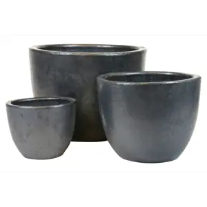 Blomsterpotte sett à 3 stk svart