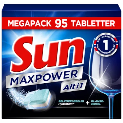 Oppvaskablett MaxPower Alt i 1 95 tabl