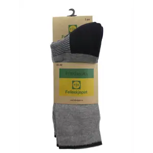 Fritidssokker grå 3 pk