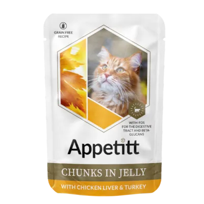 Våtfôr kyllinglever og kalkun i gele 12x85 g