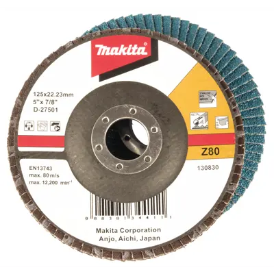 Lamellslipeskive metall 125 mm K80