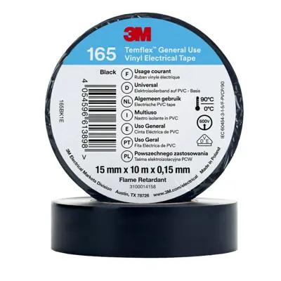 Elektrikstape Temflex 165 vinyl svart