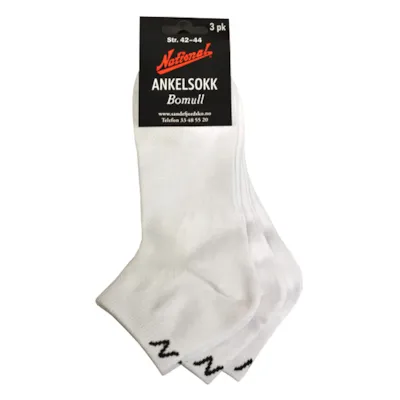 National ankelsokker hvit 3 pk, bilde 2