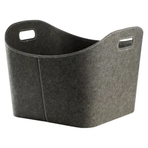 Vedkurv filt grå