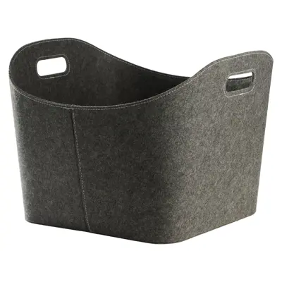 Vedkurv filt grå