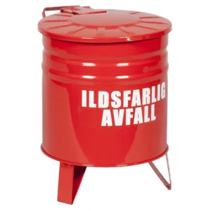 Brannisolert avfallsbeholder