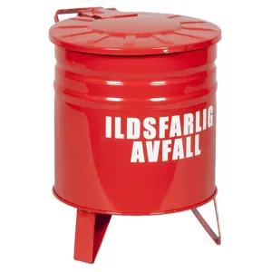 Brannisolert avfallsbeholder