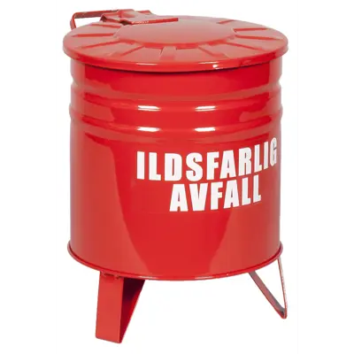 Brannisolert avfallsbeholder