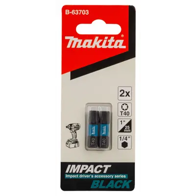 Bits T40 25 mm 1/4" Impact Black, bilde 2