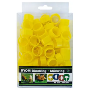 Fotringer til høns 16 mm gul 100 stk