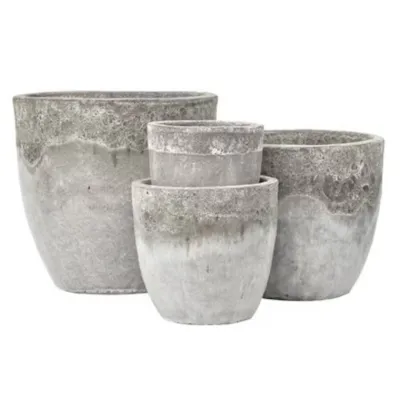 Blomsterpotte Fiberclay Nature grå sett à 4 stk