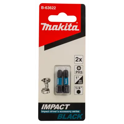 Bits PH3 25 mm 1/4" Impact Black, bilde 2