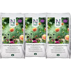 Torvfri blomsterjord 40 L - 3 pk