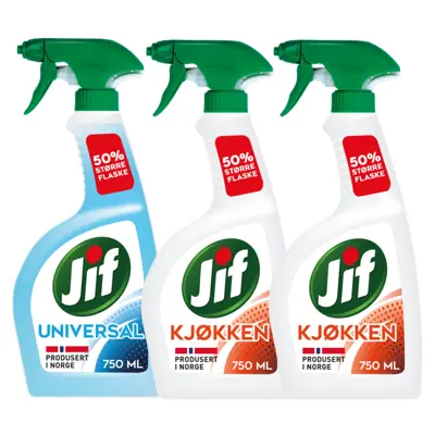 Kit med 1 universalspray og 2 kjøkkenspray