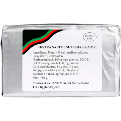 Setesdalssmør ekstra saltet 450 g