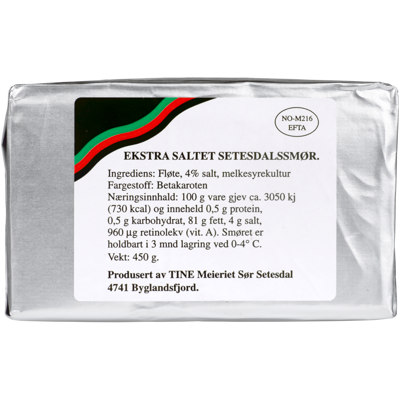 Setesdalssmør ekstra saltet 450 g