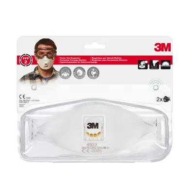 Støvmaske 9322 C2 FFP2 med ventil 2 pk