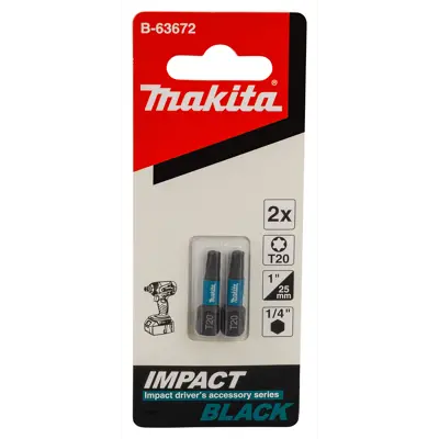 Bits T20 25 mm 1/4" Impact Black, bilde 2