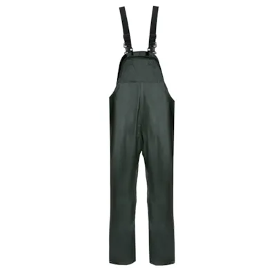 Regnbukse PU med seler grønn